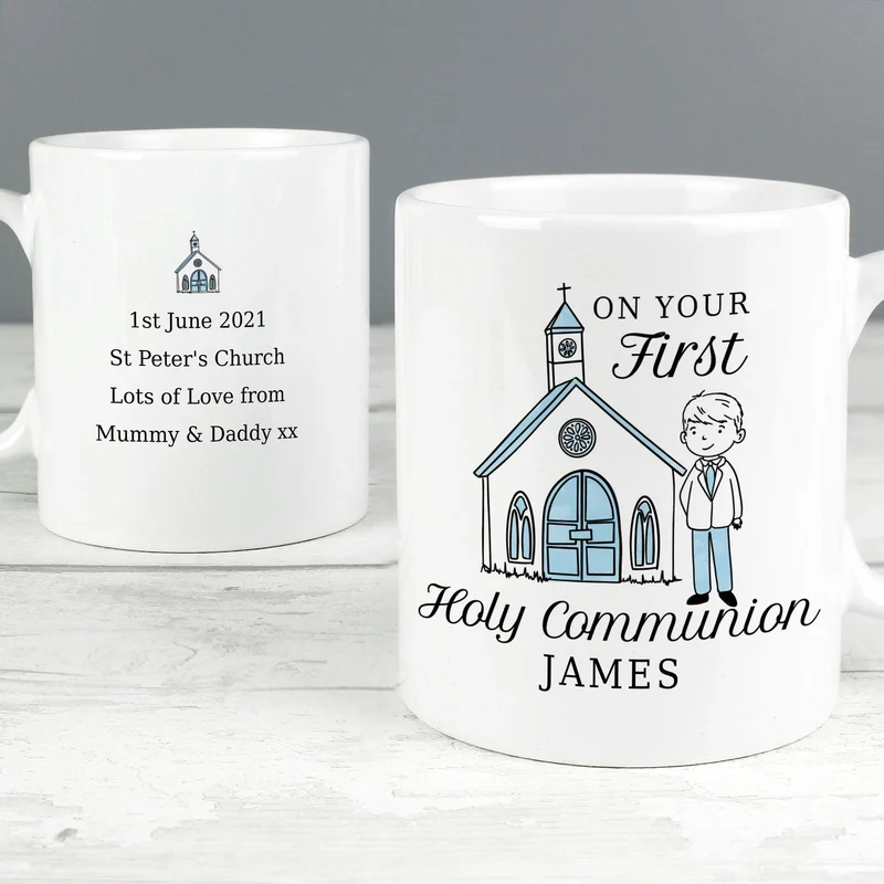 Personalised Boys First Holy Communion Mug