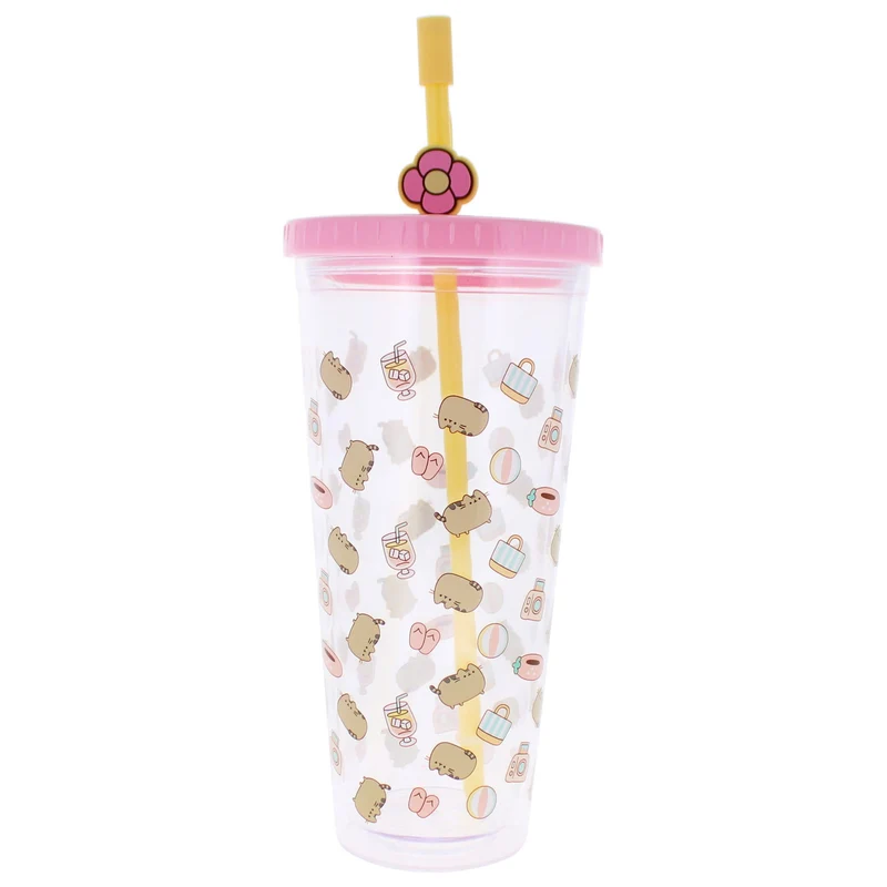 Pusheen Becher mit Strohhalm 700 ml