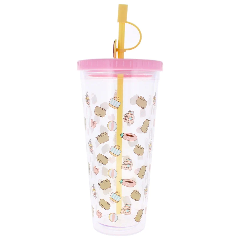 Pusheen Becher mit Strohhalm 700 ml
