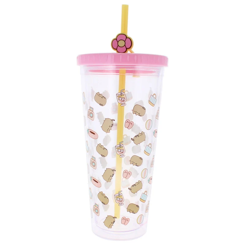 Pusheen Becher mit Strohhalm 700 ml