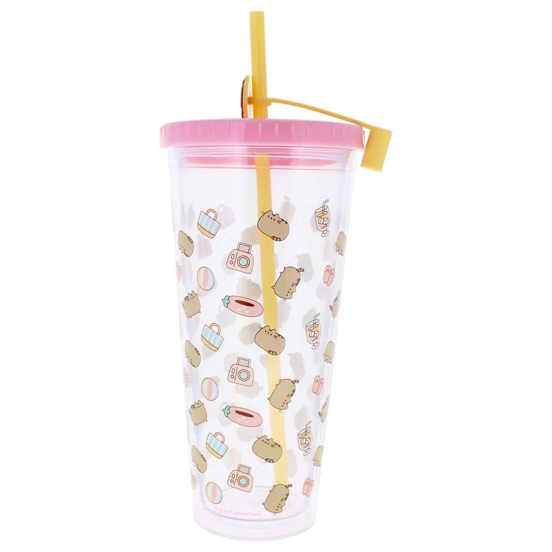 Pusheen Becher mit Strohhalm 700 ml