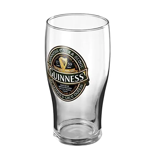 Guinness Stout Beer Glass Green Ireland Collection Twin Pack | Official Merchandise Pint Glasses Set of 2 | Perfect Irish gifts for Beer Lovers