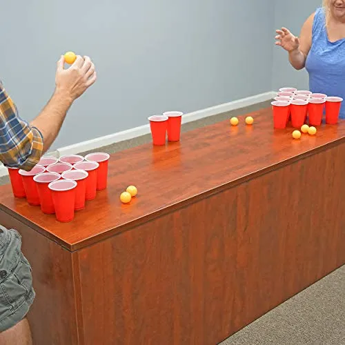 Fairly Odd Novelties Beer Pong Set, 24 Red Cups and Ping Pong Balls.