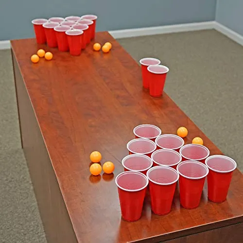 Fairly Odd Novelties Beer Pong Set, 24 Red Cups and Ping Pong Balls.