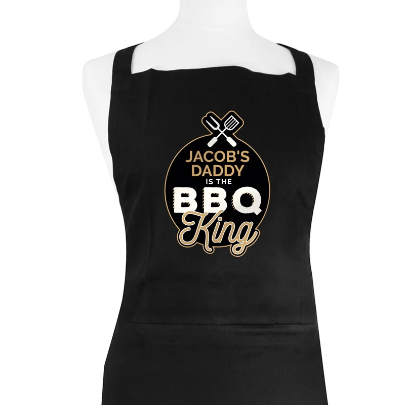 Personalised Bbq King Black Apron