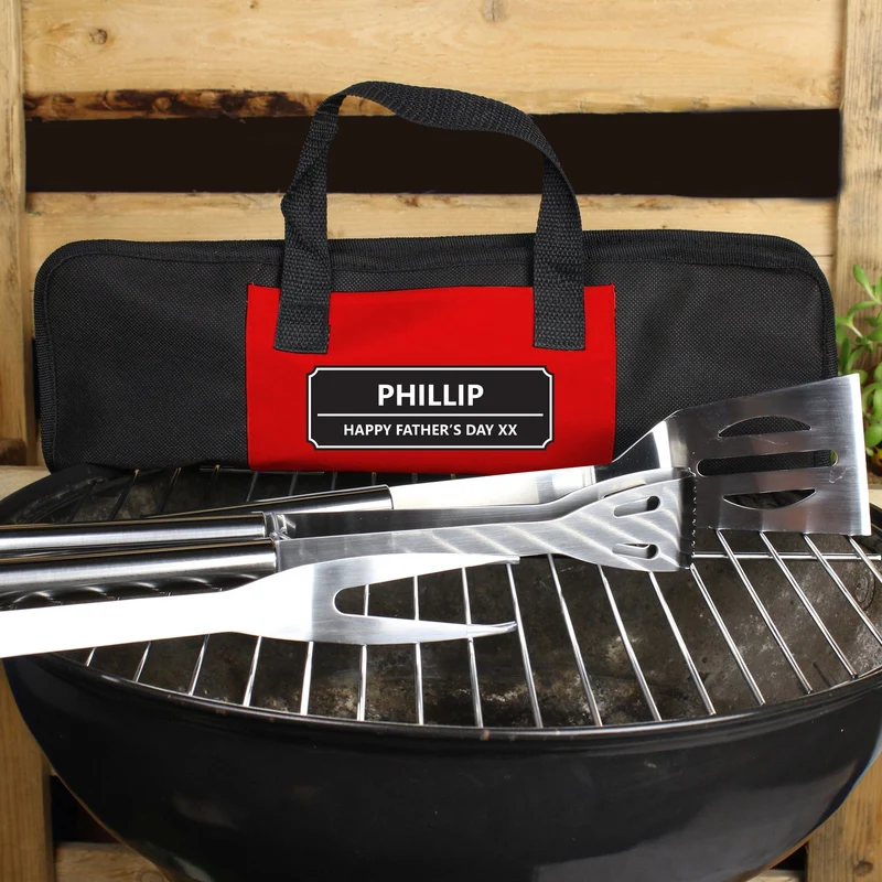 Personalised Classic Stainless Steel Bbq Kit