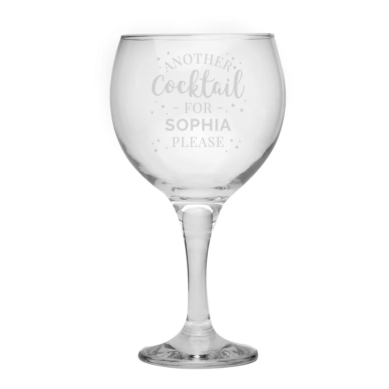 Personalised Another Cocktail Balloon Glass