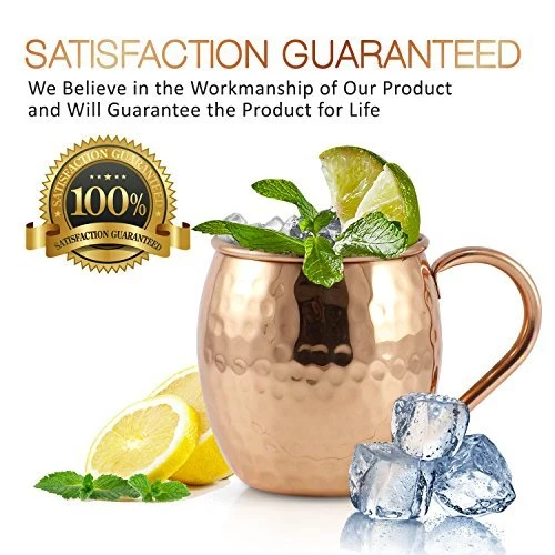 Mule Science Authentic Moscow Mule Copper Mugs Set of 16 (16oz) | Solid Barrel 100% Copper Cups Set w/ 16 Straws, 16 Coasters & 2 Shot Glasses | Handcrafted Tarnish-Resistant Food Grade Lacquer Coat