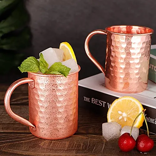 Moscow Mule Mugs Set of 2, 13 oz Advanced Mixology Cocktail Copper Cups Drinkware Mug for Gift