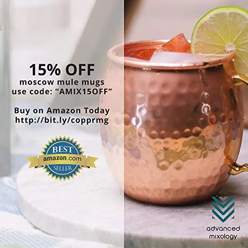 Set of 100 100% Pure Copper Moscow Mule Mugs By Advanced Mixology (16 oz each) with 100 Artisan Hand Crafted Wooden Coasters - Barrel With Brass Handle