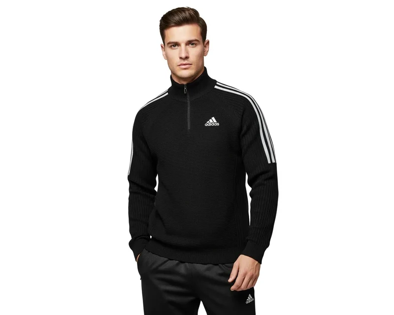 Adidas Pullover Jumper Black 1/4 Zip
