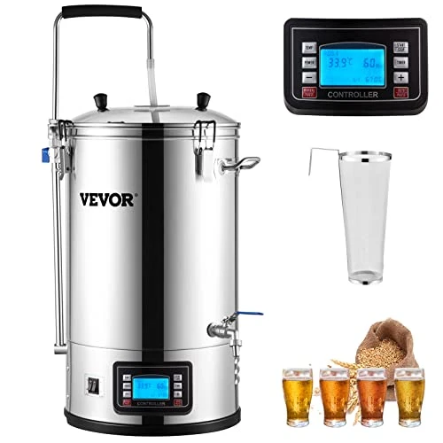 VEVOR Electric Brewing System, 9.2 Gal/35 L Brewing Pot, All-in-One Home Beer Brewer w/Pump