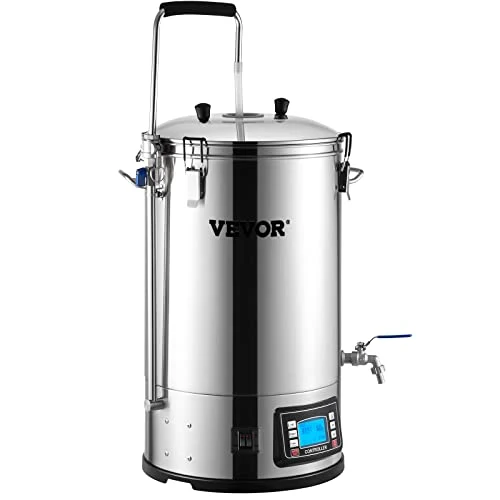 VEVOR Electric Brewing System, 9.2 Gal/35 L Brewing Pot, All-in-One Home Beer Brewer w/Pump