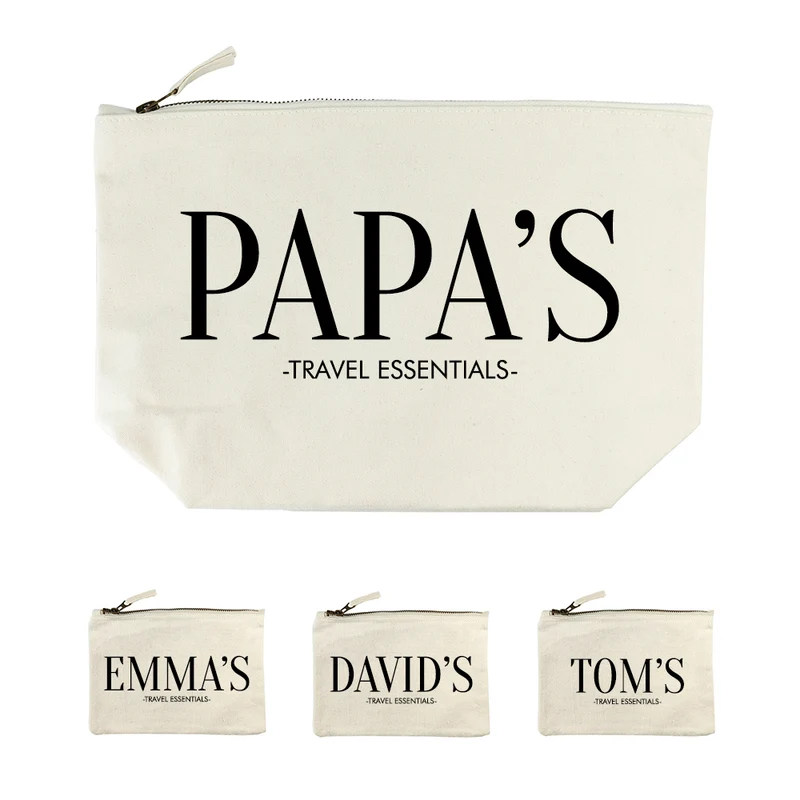 Personalised Personalised Daddy & Me Cream Wash Bags