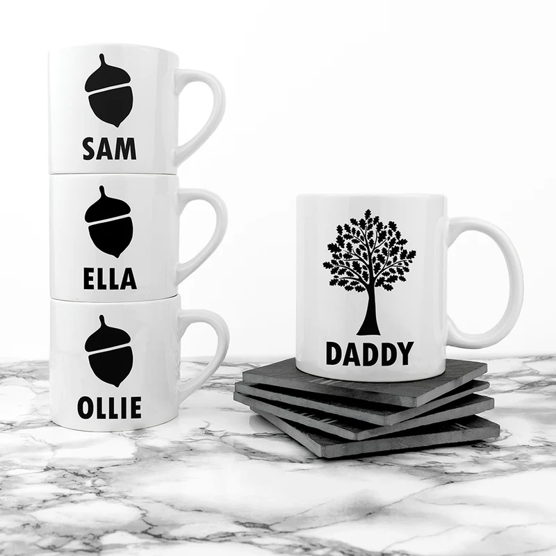 Personalised Personalised Daddy & Me Acorn Mugs