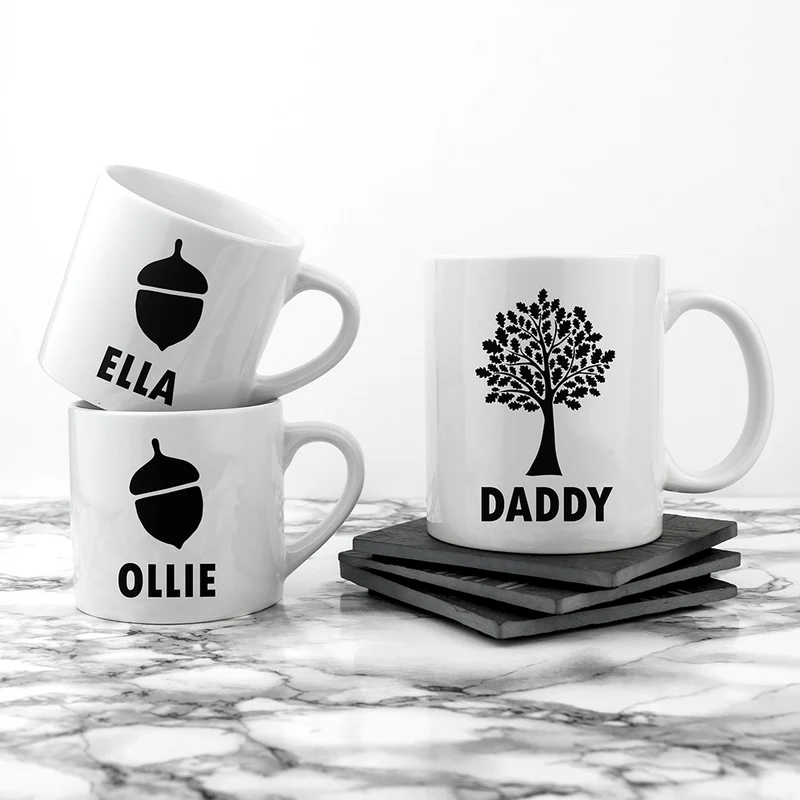 Personalised Personalised Daddy & Me Acorn Mugs