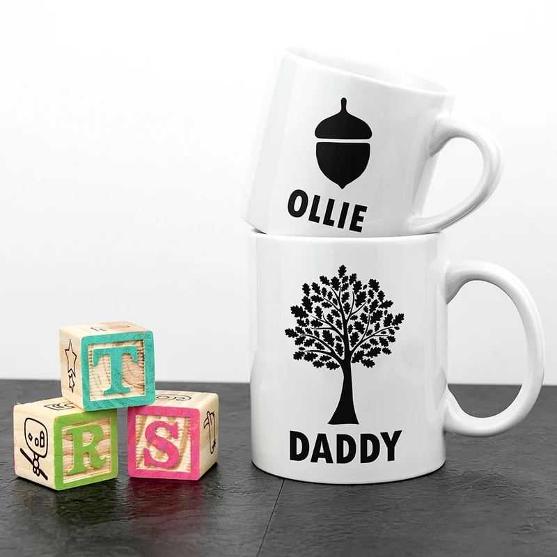 Personalised Personalised Daddy & Me Acorn Mugs