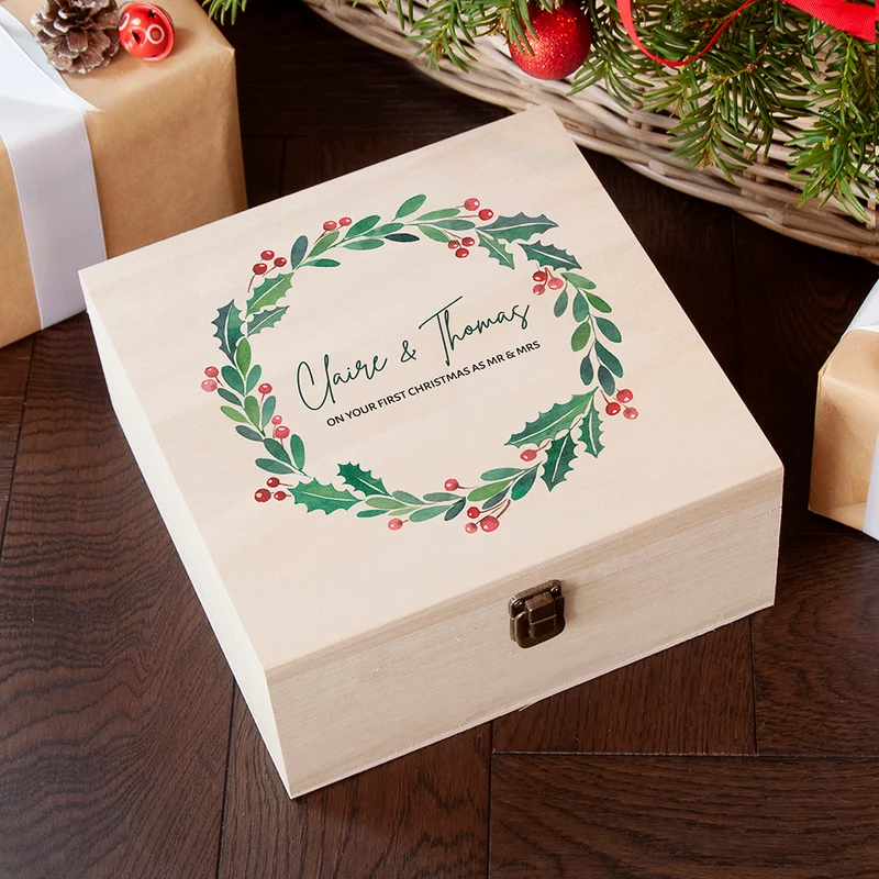 Personalised Personalised Couple's Wreath Christmas Eve Box