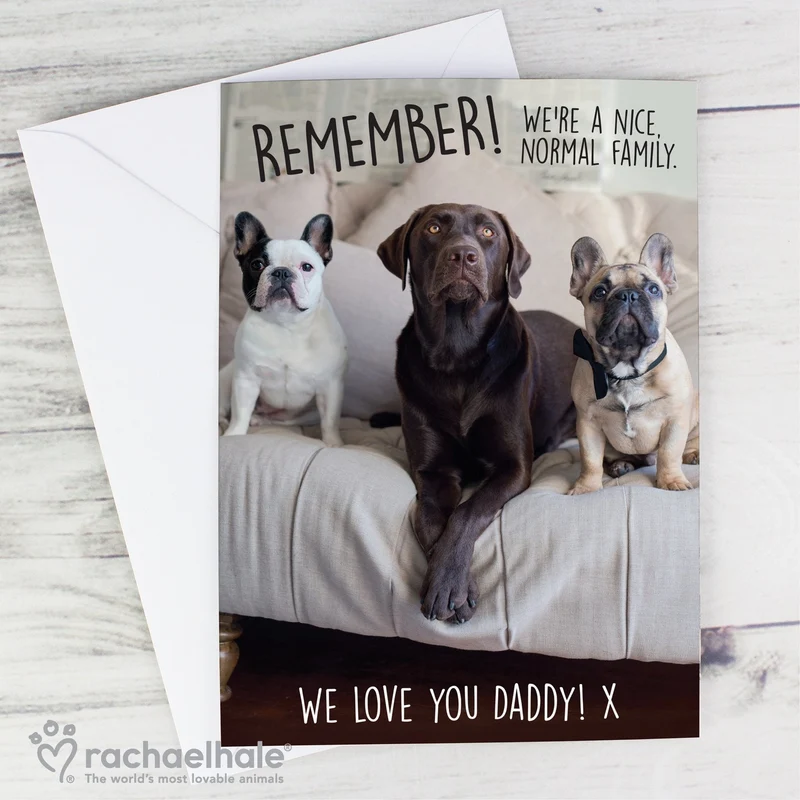 Personalised Rachael Hale 'Nice, Normal Family' Card