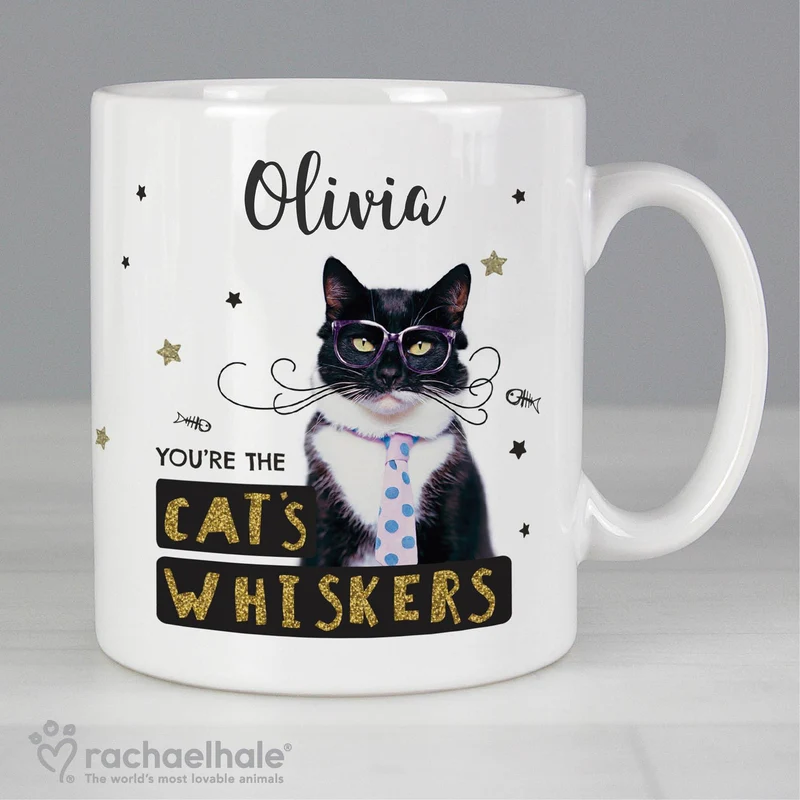 Personalised Rachael Hale 'You're The Cat's Whiskers' Mug