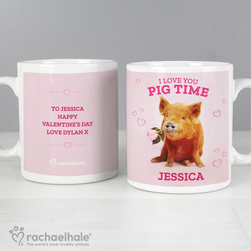 Personalised Rachael Hale 'I Love You Pig Time' Mug