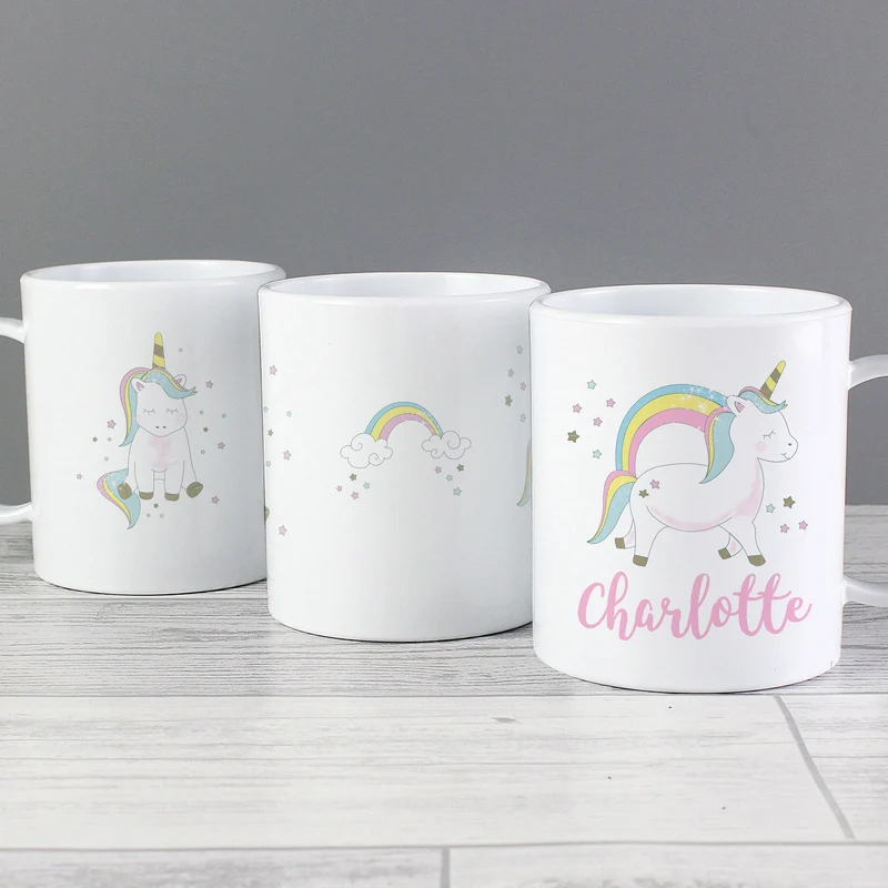 Personalised Baby Unicorn Plastic Mug
