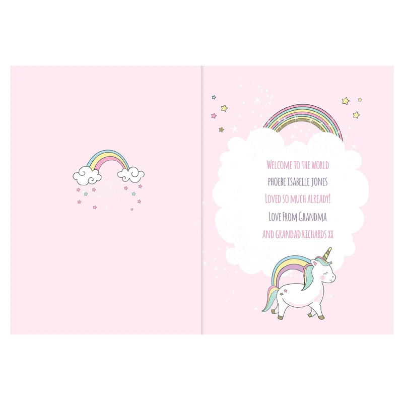 Personalised Baby Unicorn Card