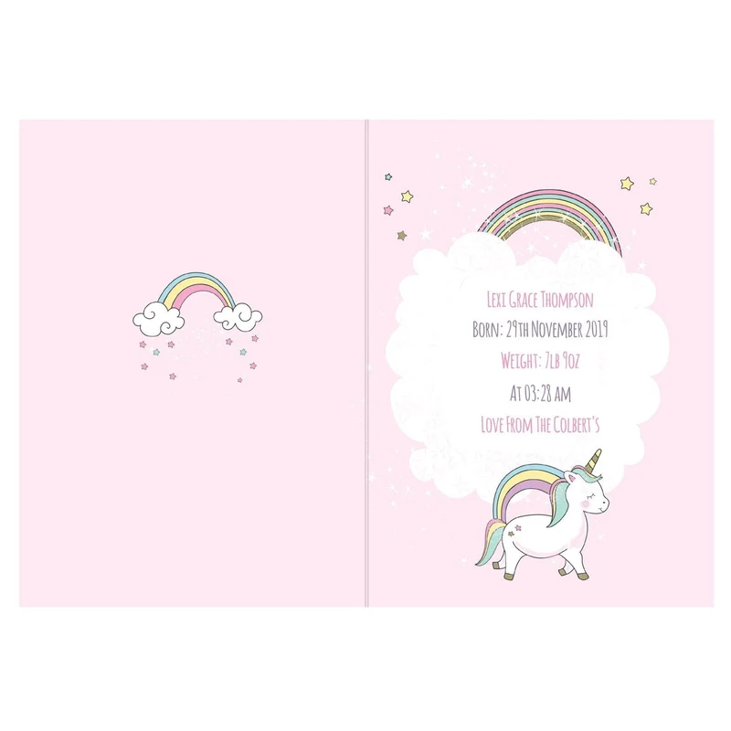 Personalised Baby Unicorn Card