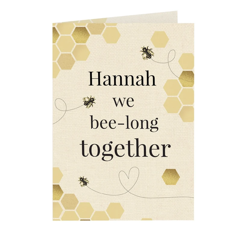 Personalised We Bee-Long Together Card