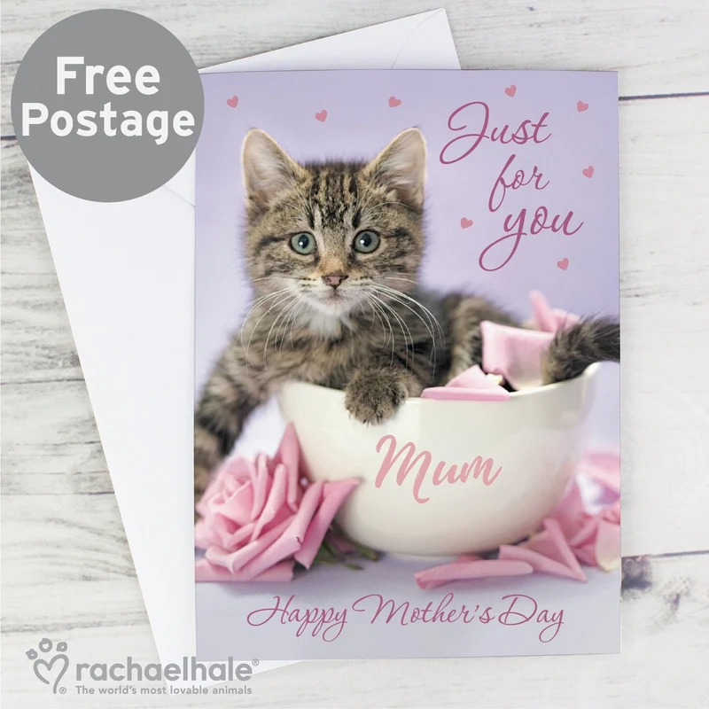 Personalised Rachael Hale 'Just For You' Kitten Card