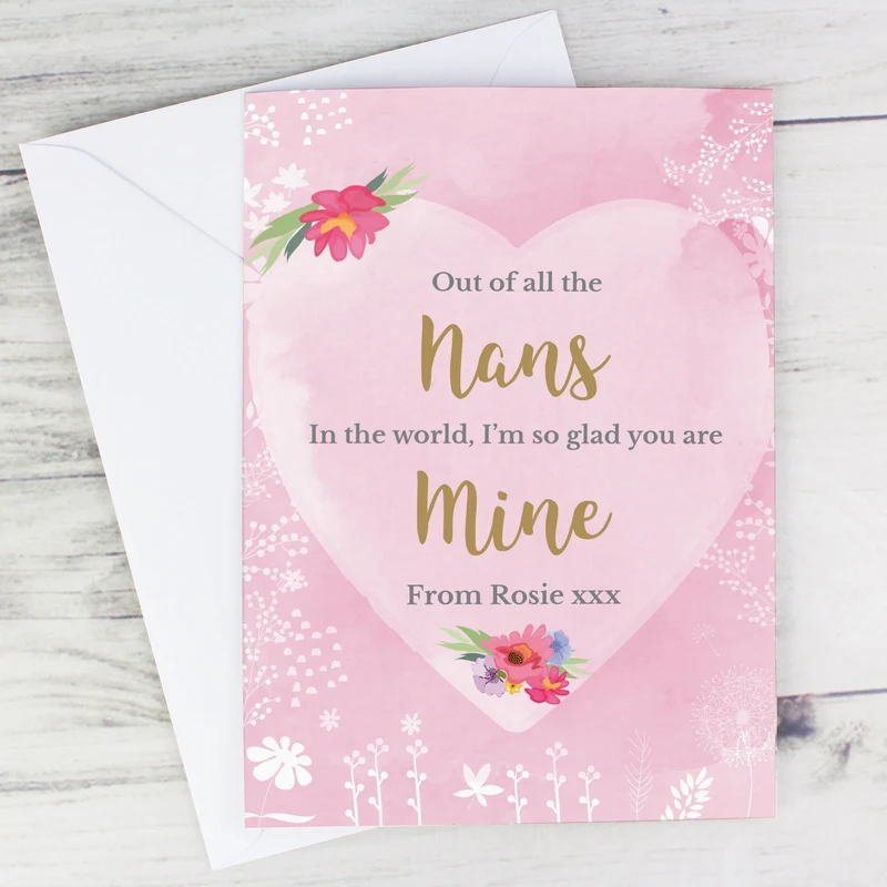 Personalised Floral Watercolour Card