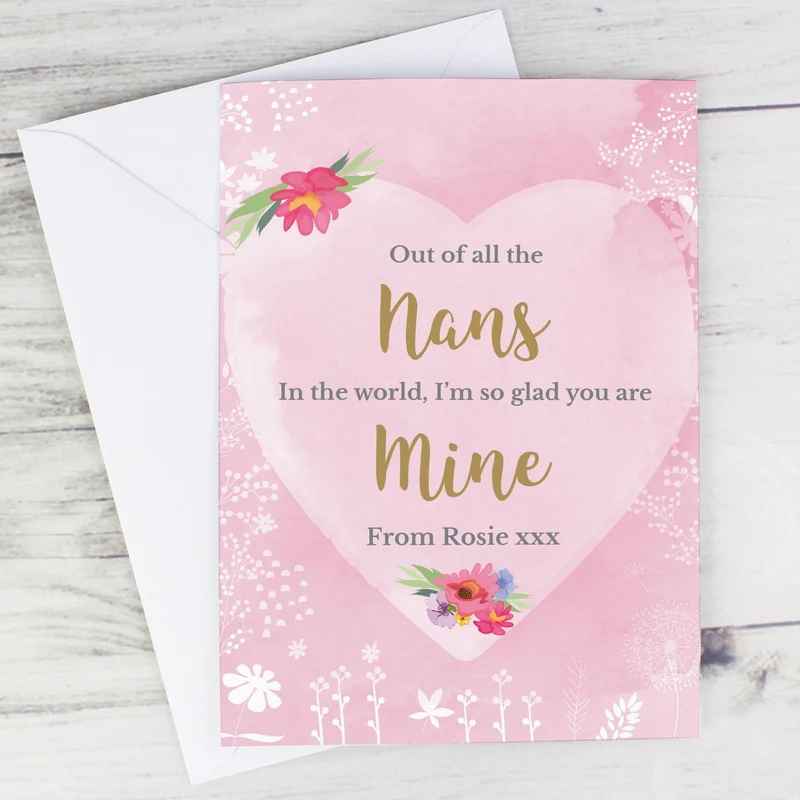 Personalised Floral Watercolour Card