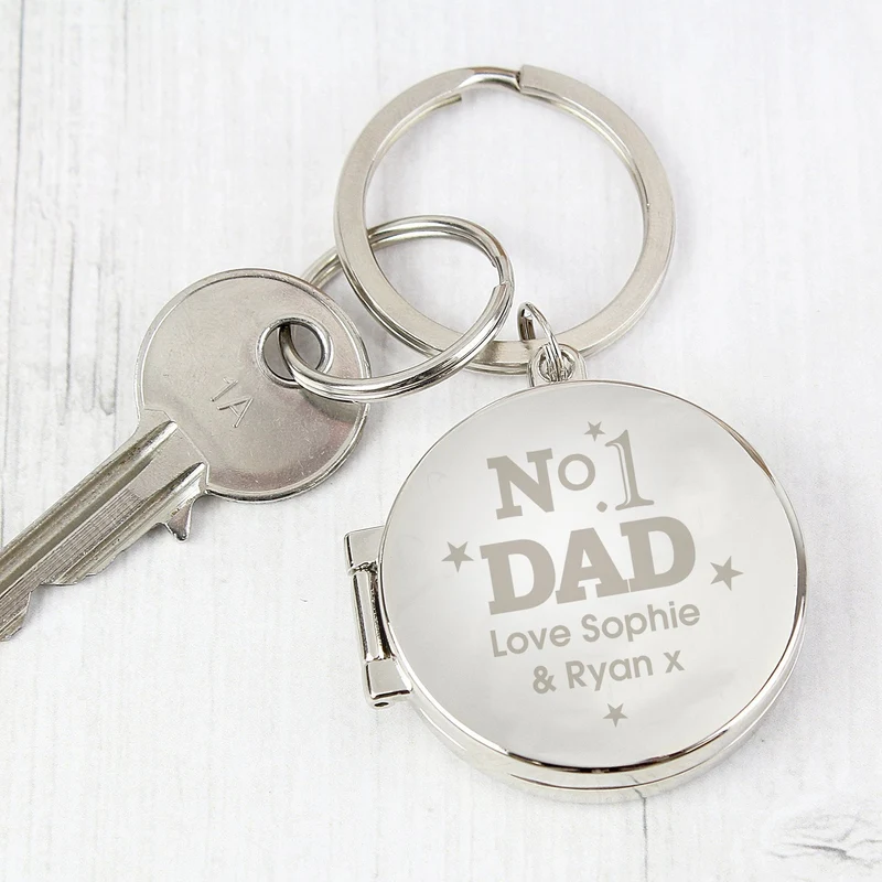 Personalised No1 Dad Photo Keyring