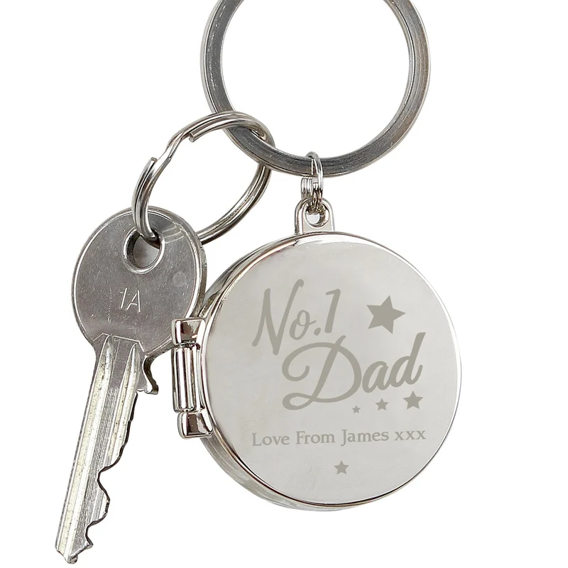 Personalised No1 Dad Photo Keyring