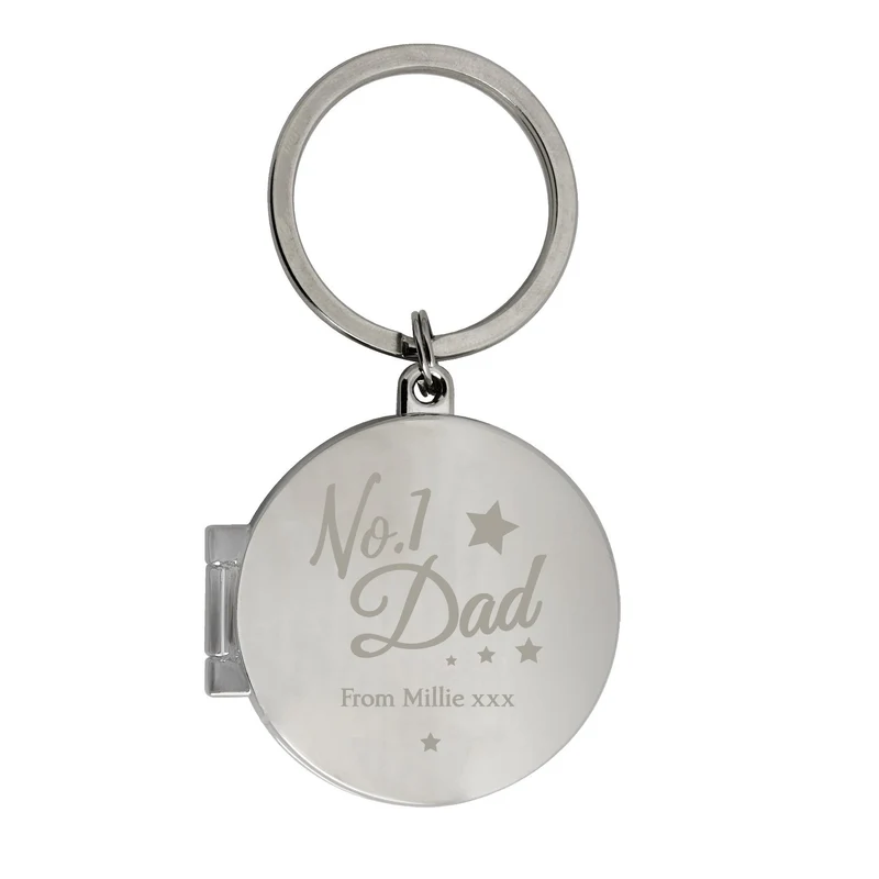 Personalised No1 Dad Photo Keyring