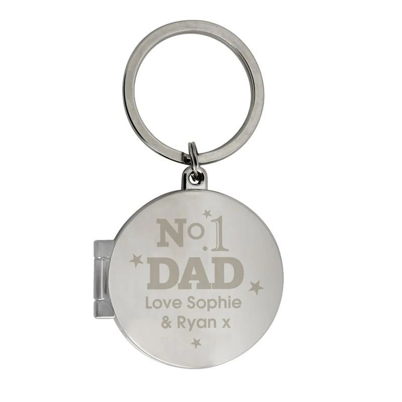 Personalised No1 Dad Photo Keyring