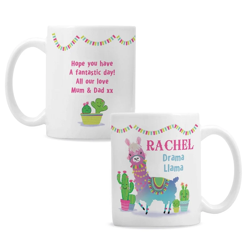 Personalised Pink Llama Mug