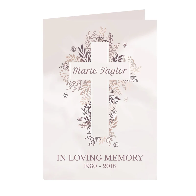 Personalised Floral Cross Card