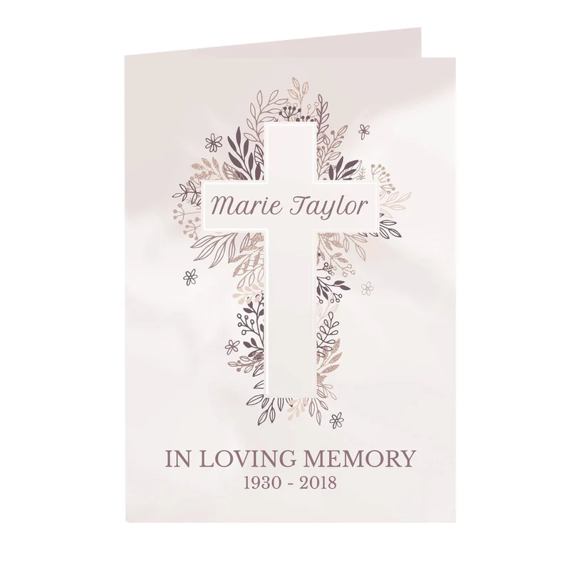 Personalised Floral Cross Card