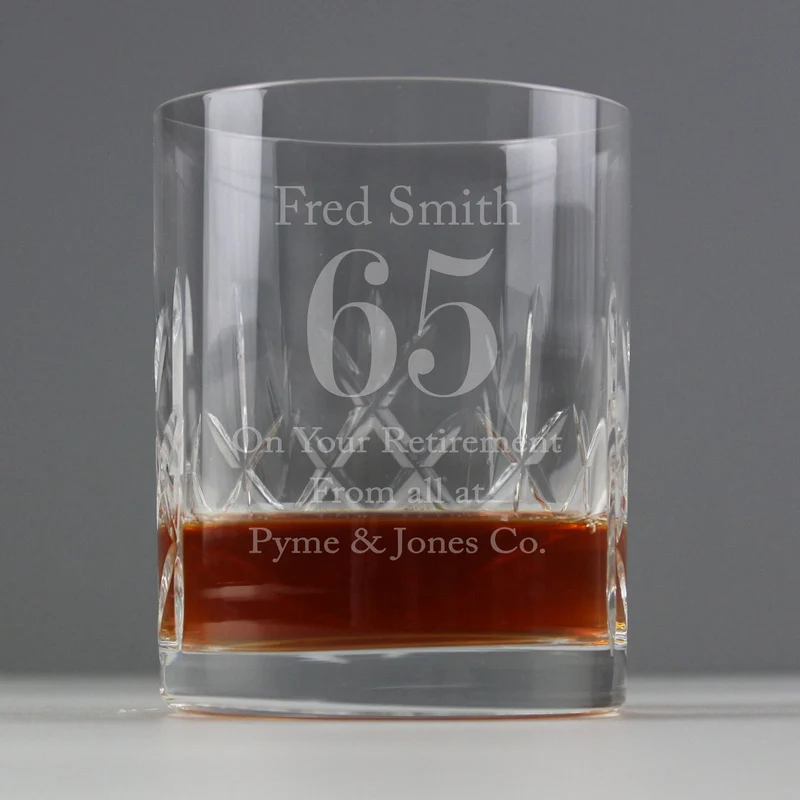Personalised Big Age Cut Crystal Whisky Tumbler
