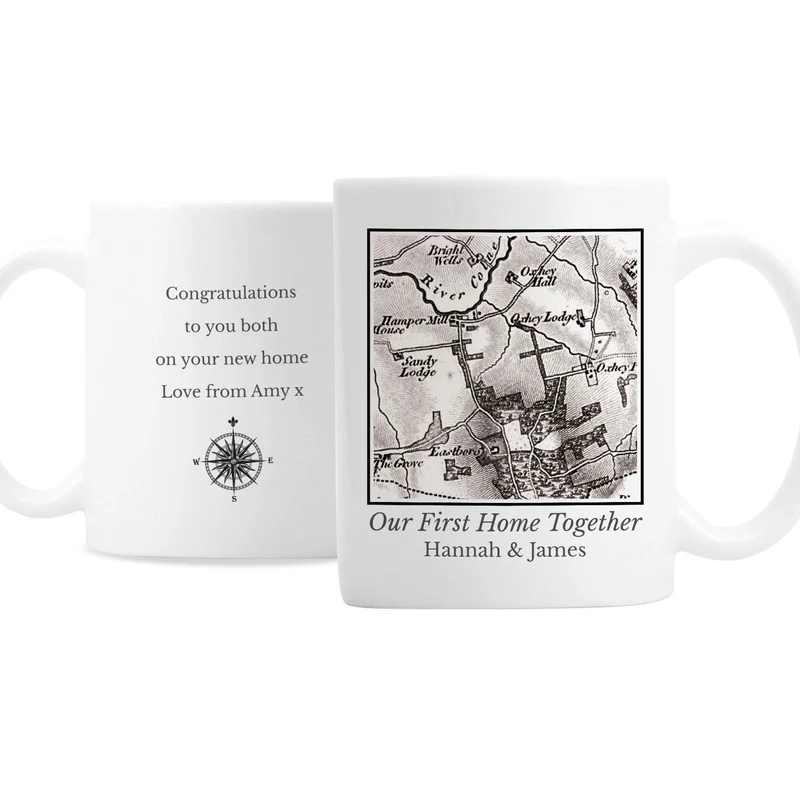 Personalised 1805 - 1874 Old Series Map Compass Mug