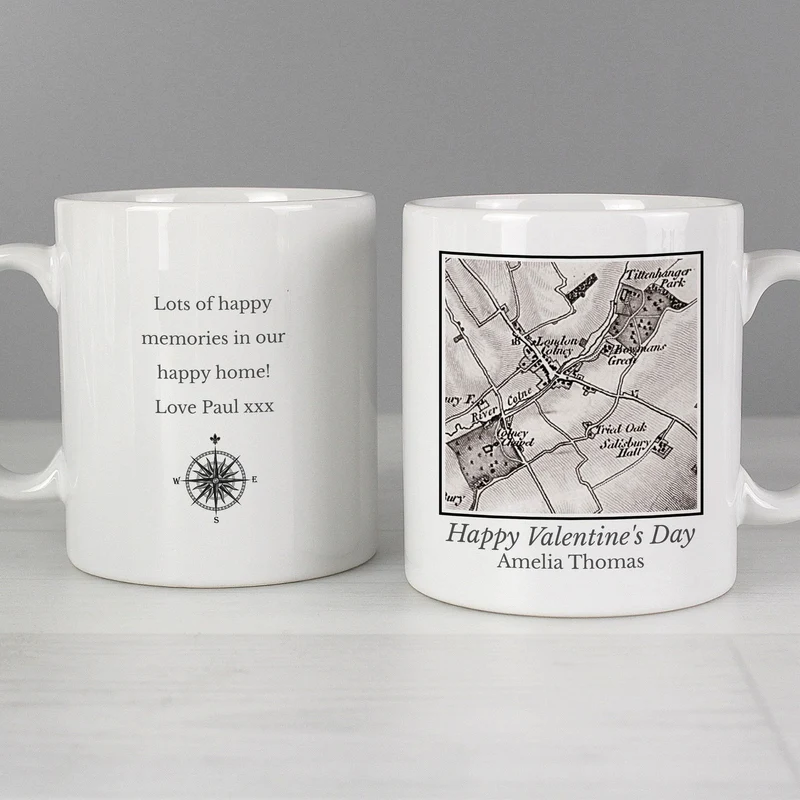 Personalised 1805 - 1874 Old Series Map Compass Mug