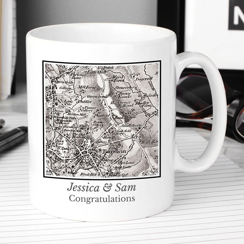 Personalised 1805 - 1874 Old Series Map Compass Mug