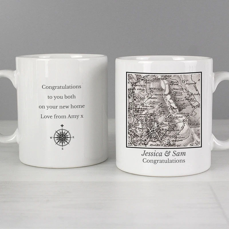 Personalised 1805 - 1874 Old Series Map Compass Mug
