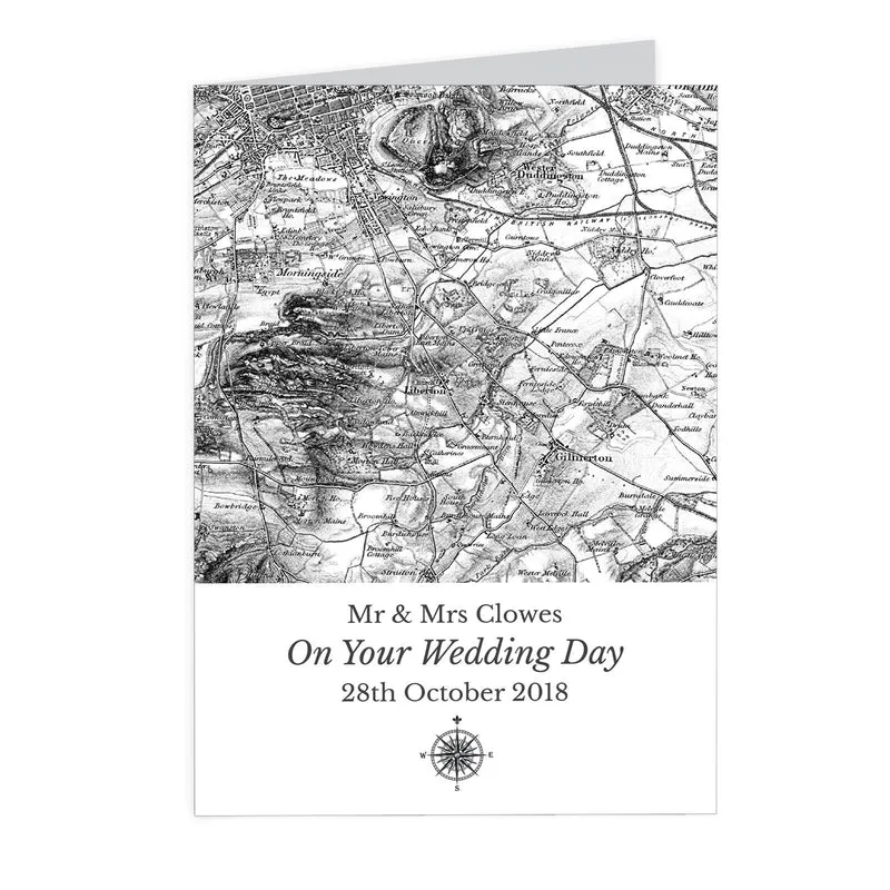 Personalised 1805 - 1874 Old Series Map Compass Card