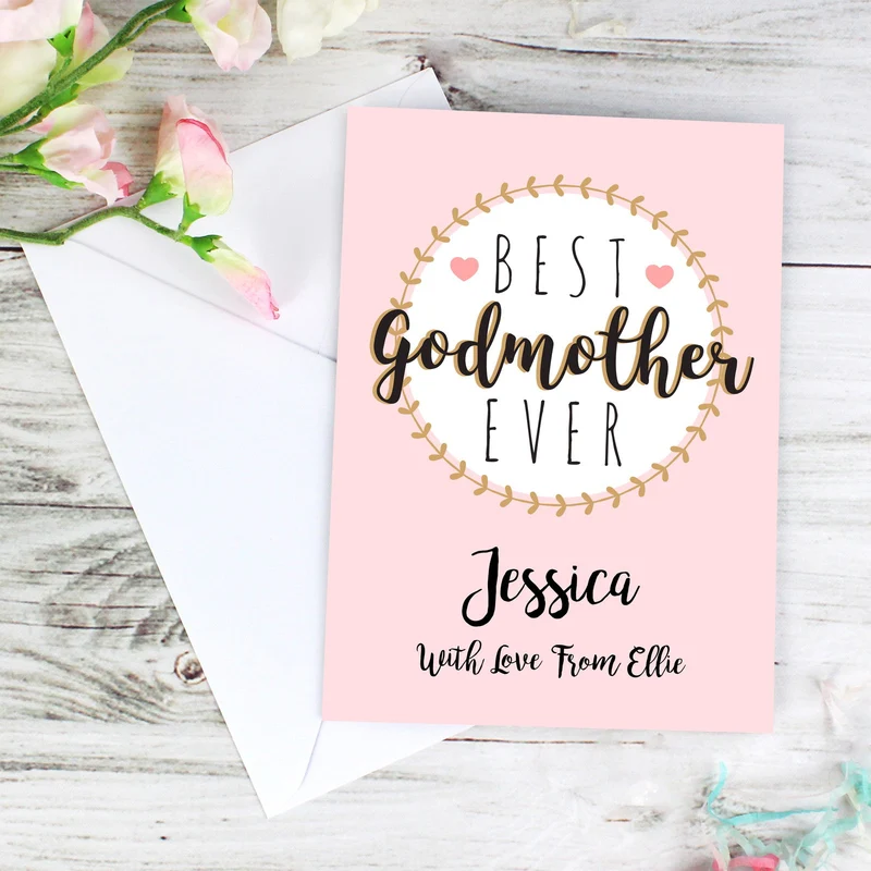 Personalised Best Godmother Card
