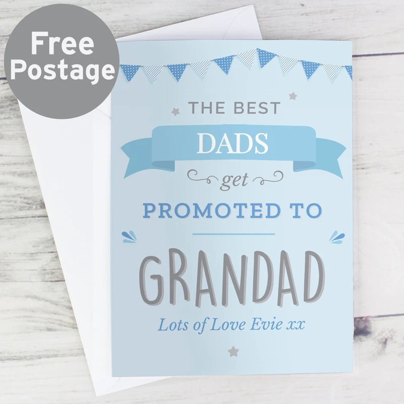 Personalised Blue Promoted To Card