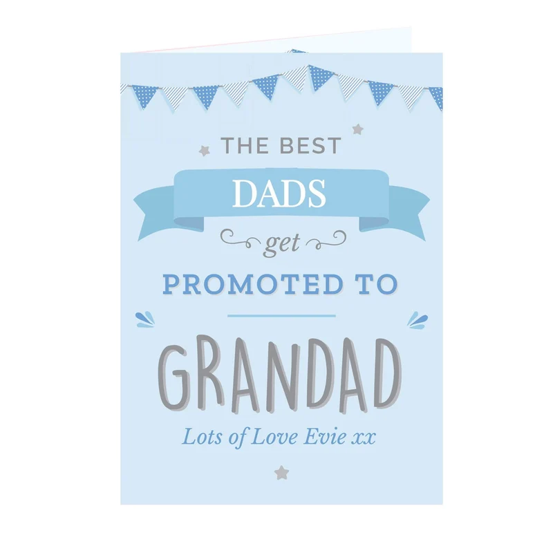 Personalised Blue Promoted To Card