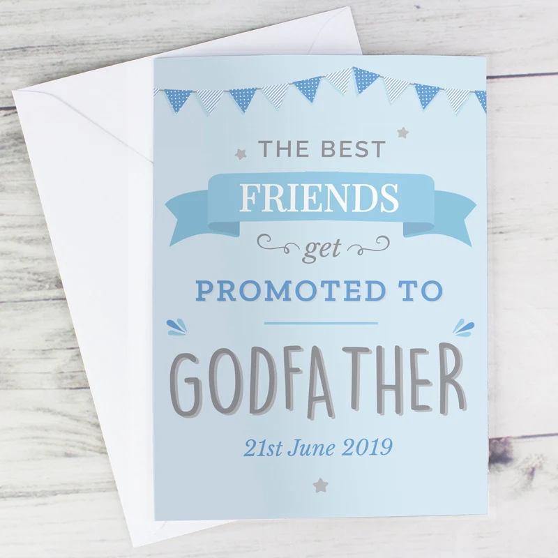 Personalised Blue Promoted To Card