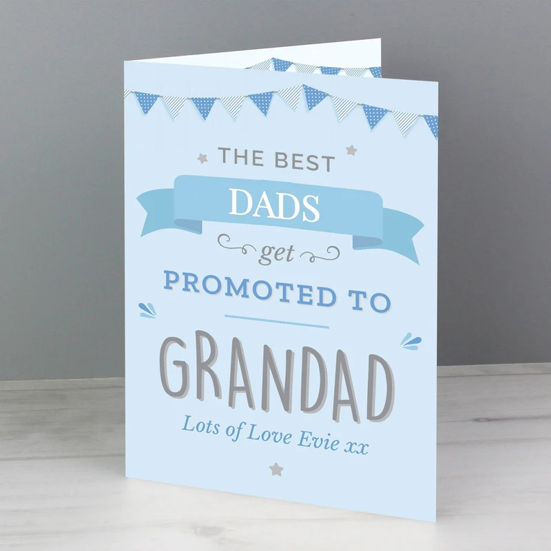 Personalised Blue Promoted To Card